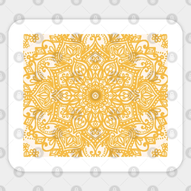 Yellow Mandala Pattern Sticker by aterkaderk